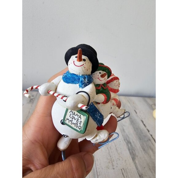 Sandi gore evans snowman ornament Mama loves Mambo joyful noise couple family jo - Picture 8 of 12